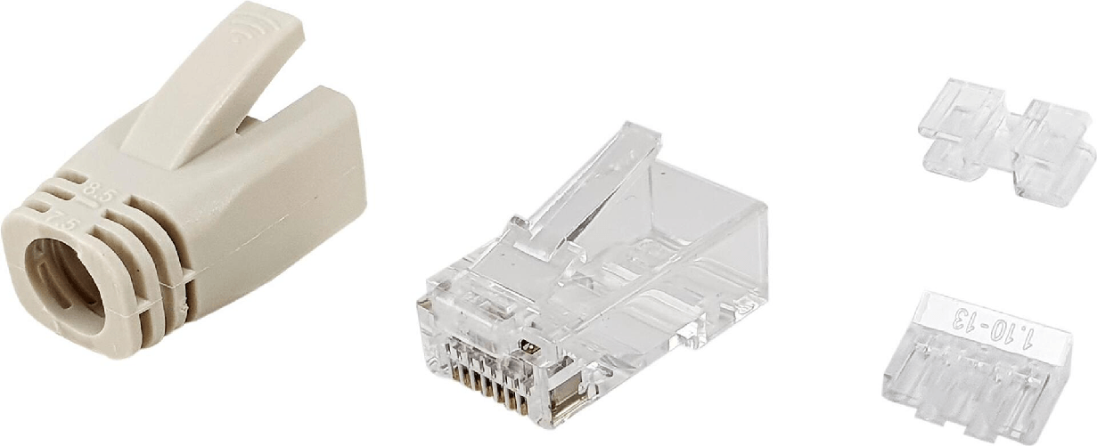 EquipAggia il set di connettori RJ45 Cat.6A 100 pezzi per confezione. Connettore RJ