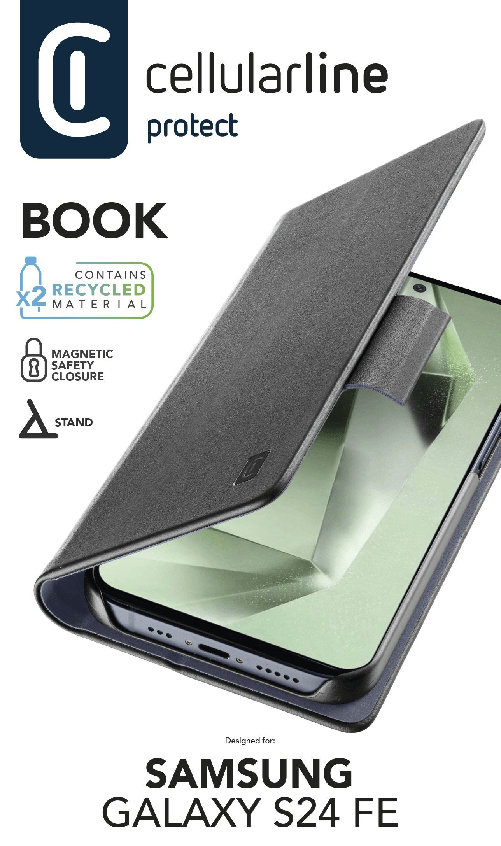 Cellularline BOOK3GALS24FEK custodia per cellulare 17 cm (6.7") Custodia a borsellino Grigio