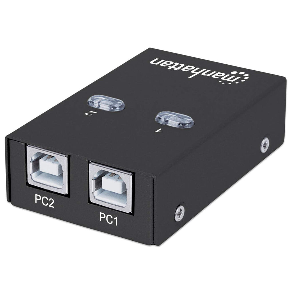 Manhattan 162005 hub di interfaccia 480 Mbit/s Bianco (USB-A Automatic Sharing Switch 2x USB-B Ports 480 Mbps USB 2.0 Du Manhattan 162005 hub di inter