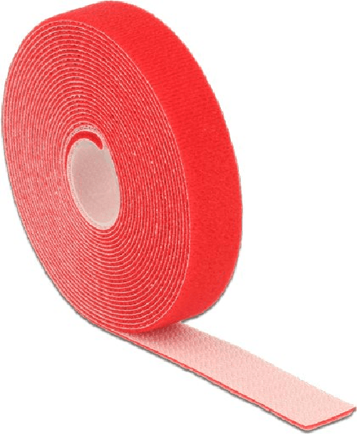 Delock Nastro in velcro su rotolo L 5 m x L 20 mm rosso DeLOCK 18723 Velcro Rosso 1 pz
