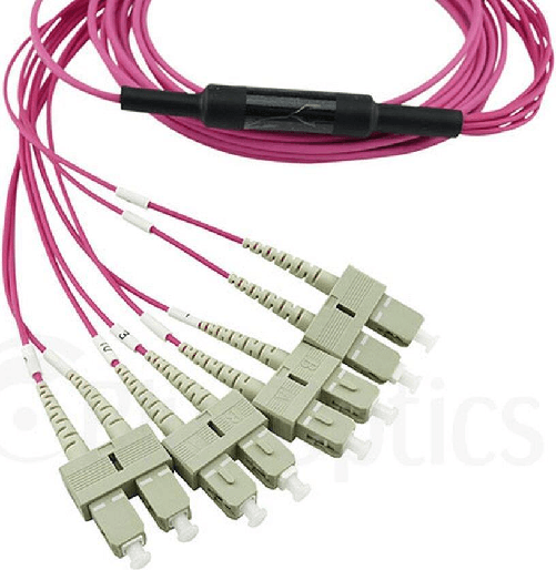 BlueOptics SFP5142FU5MKB cavo in fibra ottica 5 m MPO 4x SC OM4 Rosso (SFP5142FU5MKB)
