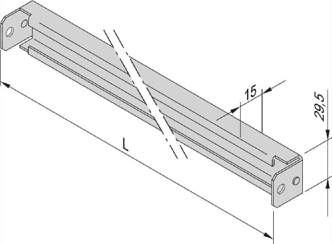 SCHROFF C-RAIL 600 LG. (2X) (23130333)