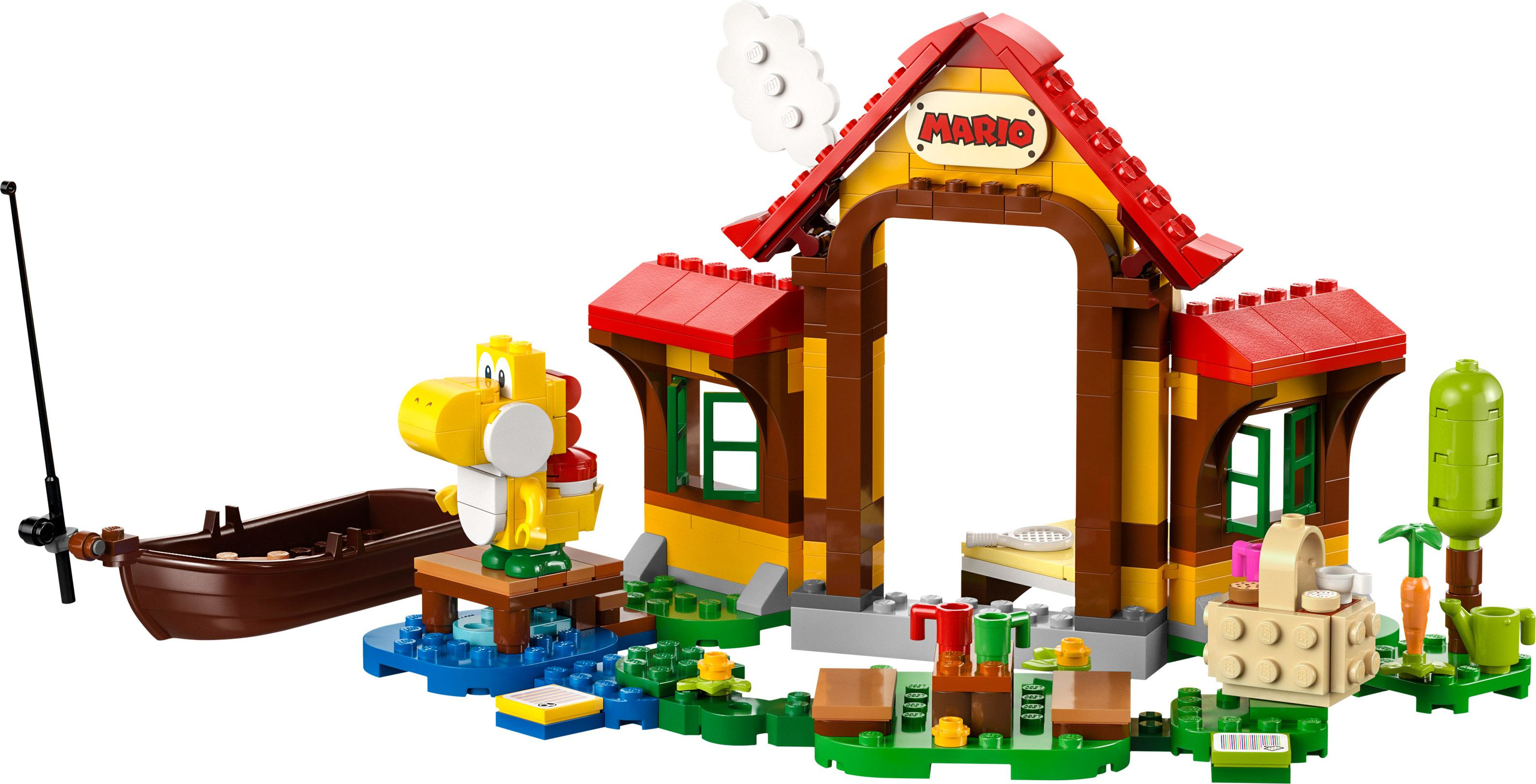 LEGO Super Mario 71422 Pack di Espansione Picnic alla Casa di Mario con Figura di Yoshi Giallo LEGO Pack di espansione picnic alla casa di Mario