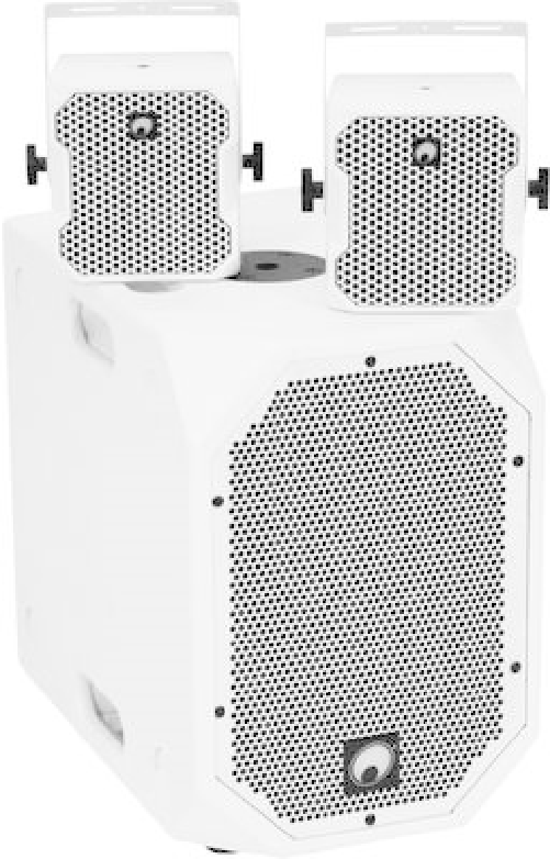 Omnitronic BOB Basic Set 2.1 Set di altoparlanti PA attivi Bluetooth mixer integrato (BOB Basic Set WH)