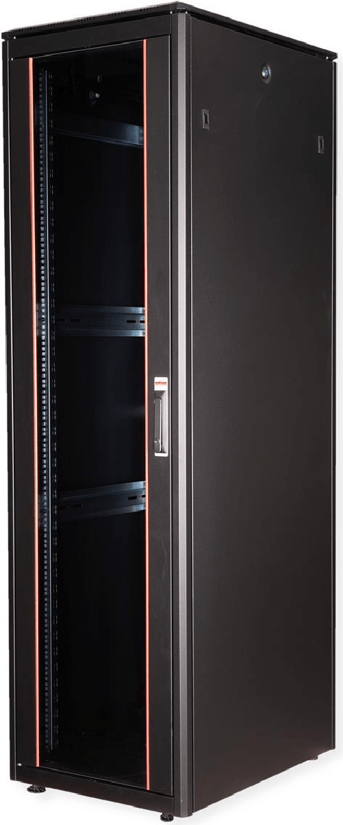 Secomp Roline Pro - Schrank Netzwerkschrank - mit Glastür, 600 x 800 mm (B x T) - RAL 9005, Jet Black