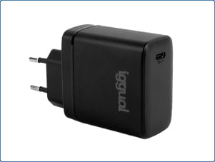 iggual IGG318430 Caricabatterie per dispositivi mobili Telefono cellulare, Power bank, Smartphone, Orologio intelligente, Tablet Nero AC Ricarica rapi