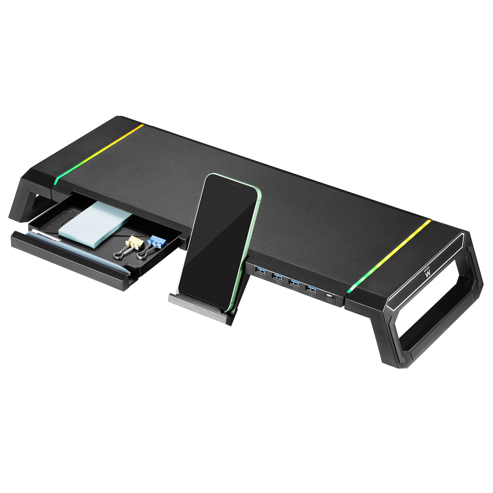 EWENT RIALZO MONITOR RGB PIEGHEVOLE 4X USB 3.0 EW1268 Ewent EW1268 Supporti a parete per TV Scrivania Nero