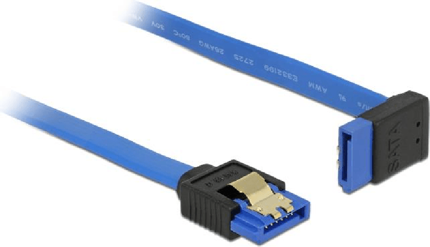 DeLOCK - SATA-Kabel - Serial ATA 150/300/600 - SATA gerade bis SATA nach oben gewinkelt - 30cm - eingerastet - B DeLOCK 84996 cavo SATA 0,3 m