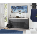 Dmora Credenza Dlun, Madia da cucina a 3 ante, Buffet da soggiorno, 100% Made in Italy, cm 150x40h81