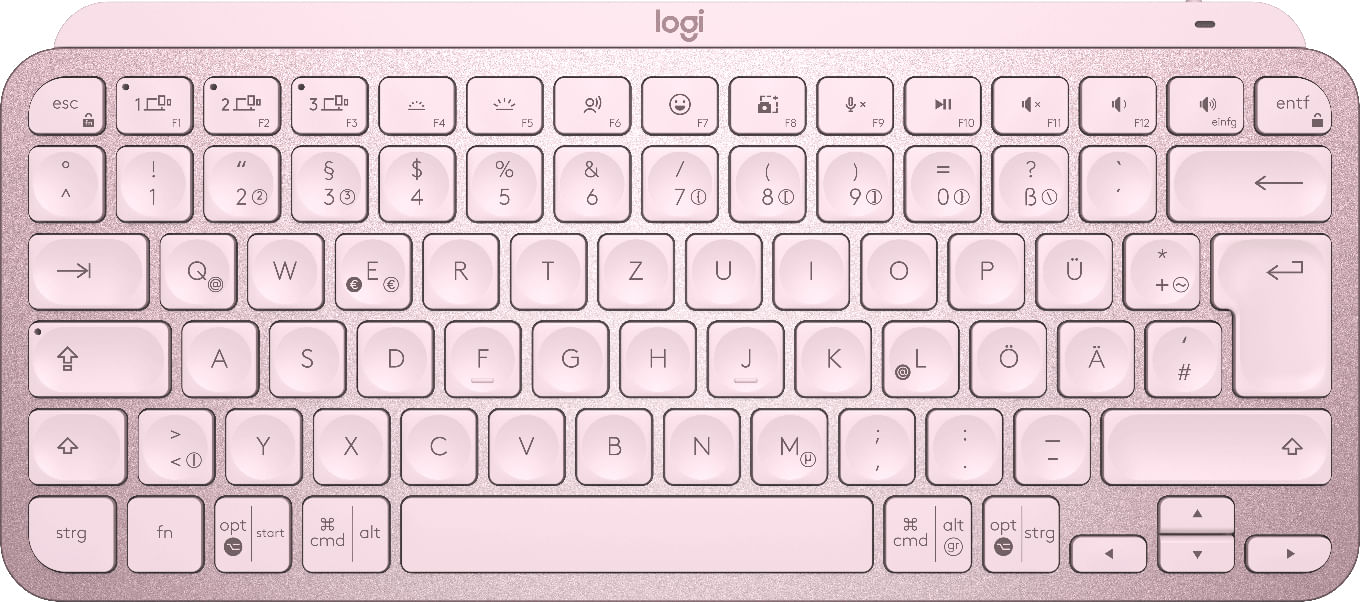 Logitech MX Keys Mini tastiera Ufficio RF senza fili + Bluetooth QWERTZ Tedesco Rosa