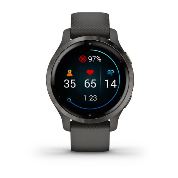 Garmin Venu 2S 2,79 cm (1.1") AMOLED 40 mm Digitale 360 x 360 Pixel Touch screen Grafite Wi-Fi GPS (satellitare)
