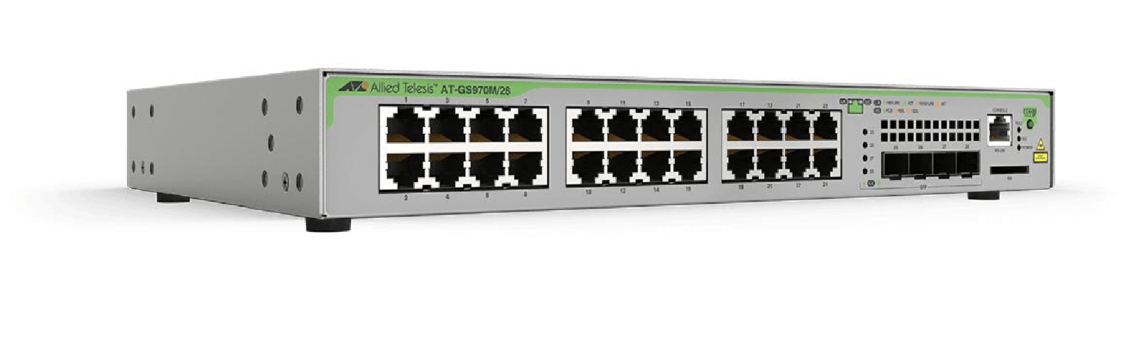 Allied telesis gs970m gestito l3 gigabit ethernet (10/100/1000) 1u grigio - AT-GS970M/28PS-50 Allied Telesis GS970M Gestito L3 Gigabit Ethernet (10/10
