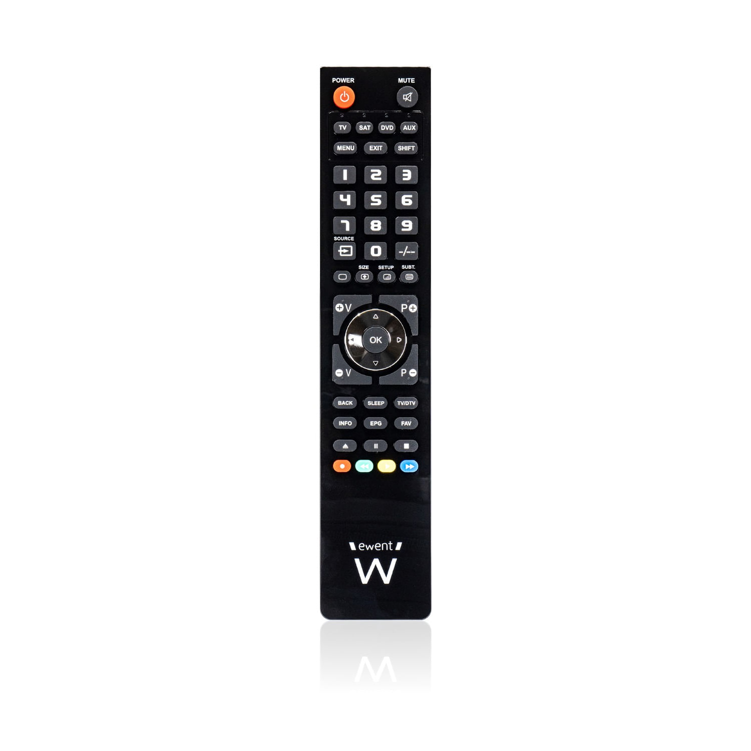 Ewent EW1570 telecomando DTT, DVD/Blu-ray, Proiettore, SAT, STB, Altoparlante Soundbar, TV, Universale, VCR Pulsanti