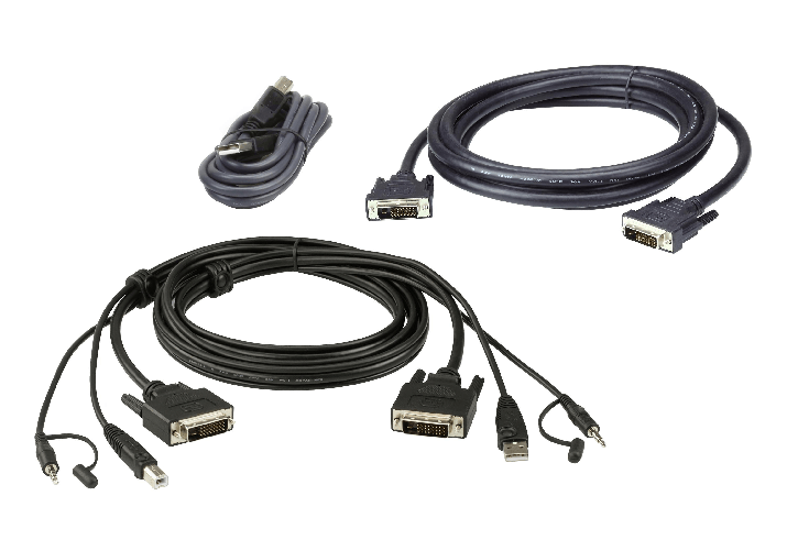 ATEN Kit cavo KVM di sicurezza schermo doppio USB DVI-D Dual Link da 1,8 M Aten CABLE KIT DUAL DVI-Dd/USB/SP L1.8M