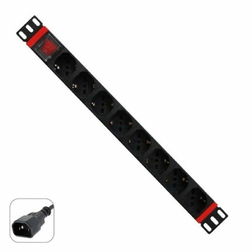 Wp Europe WP WPN-PDU-C01-08 unità di distribuzione dell'energia (PDU) 8 presa(e) AC 1U Nero, Rosso WP WPN-PDU-C01-08 unità di distribuzione dell'energ