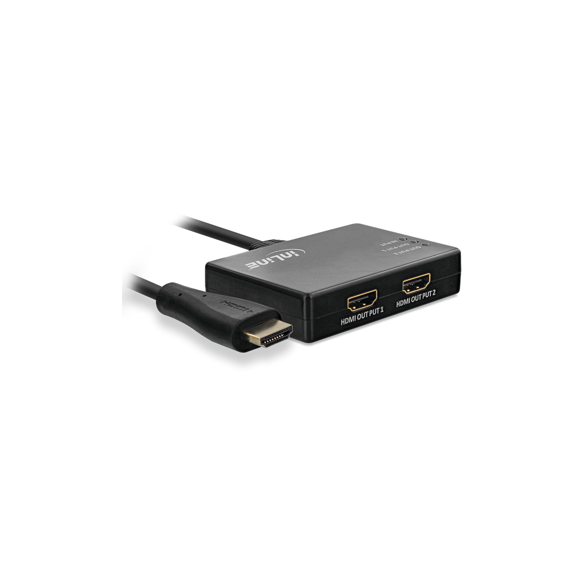 InLine Splitter-distributore HDMI - 2 vie - 4K-60Hz - con cavo integrato InLine HDMI splitter, 2 vie, 4K/60Hz, sfuso, con cavo integrato