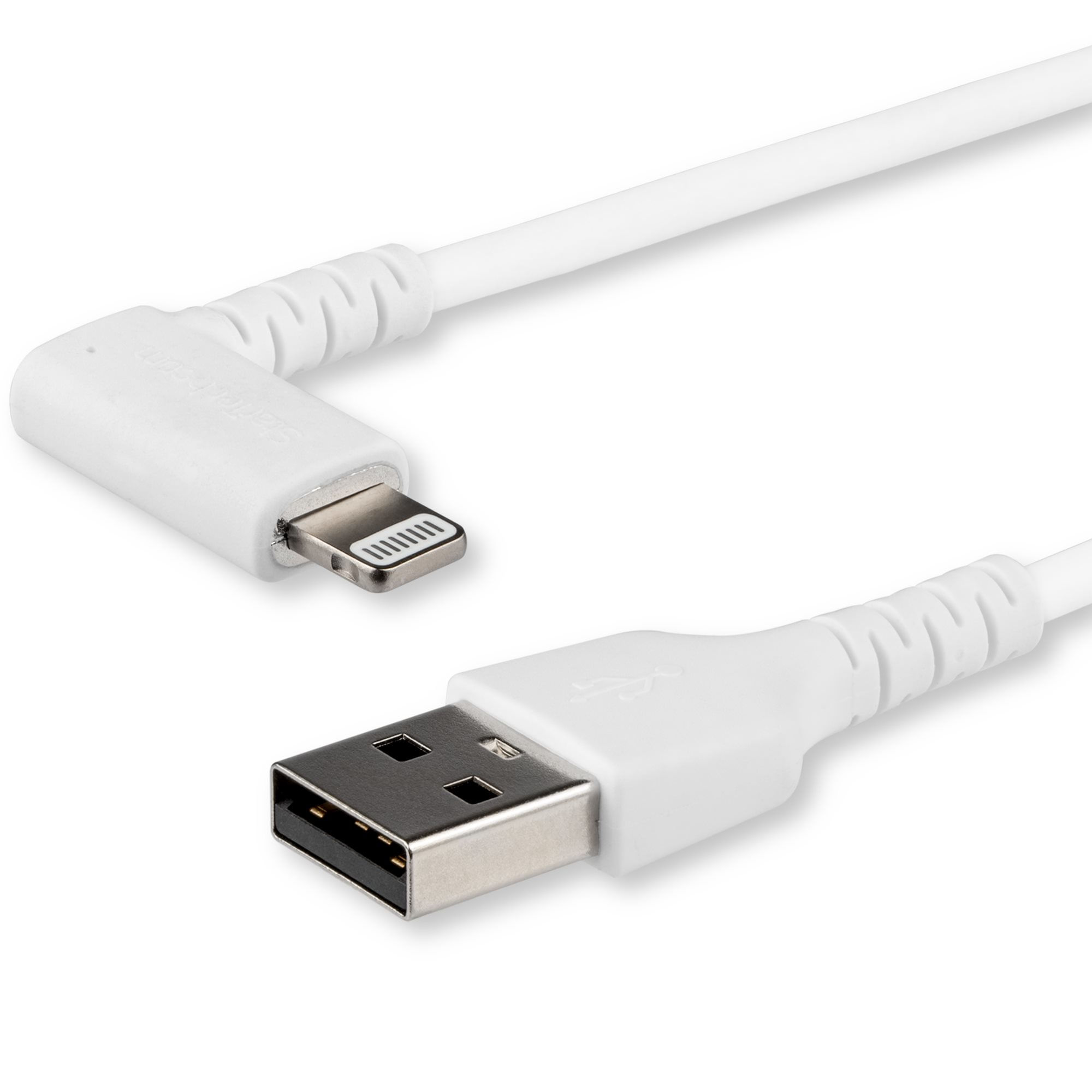 StarTech.com Cavo da USB-A a Lightening da 2m durevole - bianco ad angolo retto a 90° in fibra aramidica StarTech.com Cavo da USB-A a Lightening d