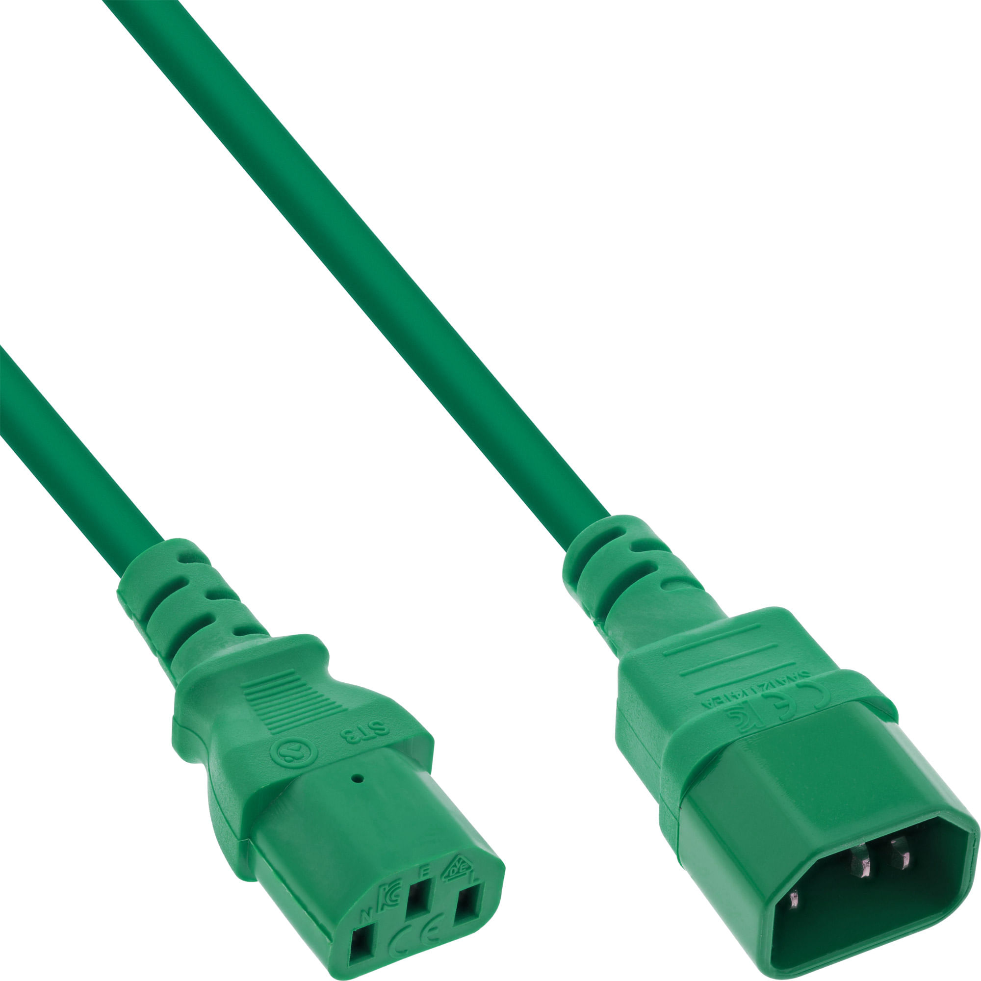 InLine Prolunga per apparecchio freddo - da C13 a C14 - verde - 075 m InLine Prolunga elettrica, da C13 a C14, verde, 0,75m
