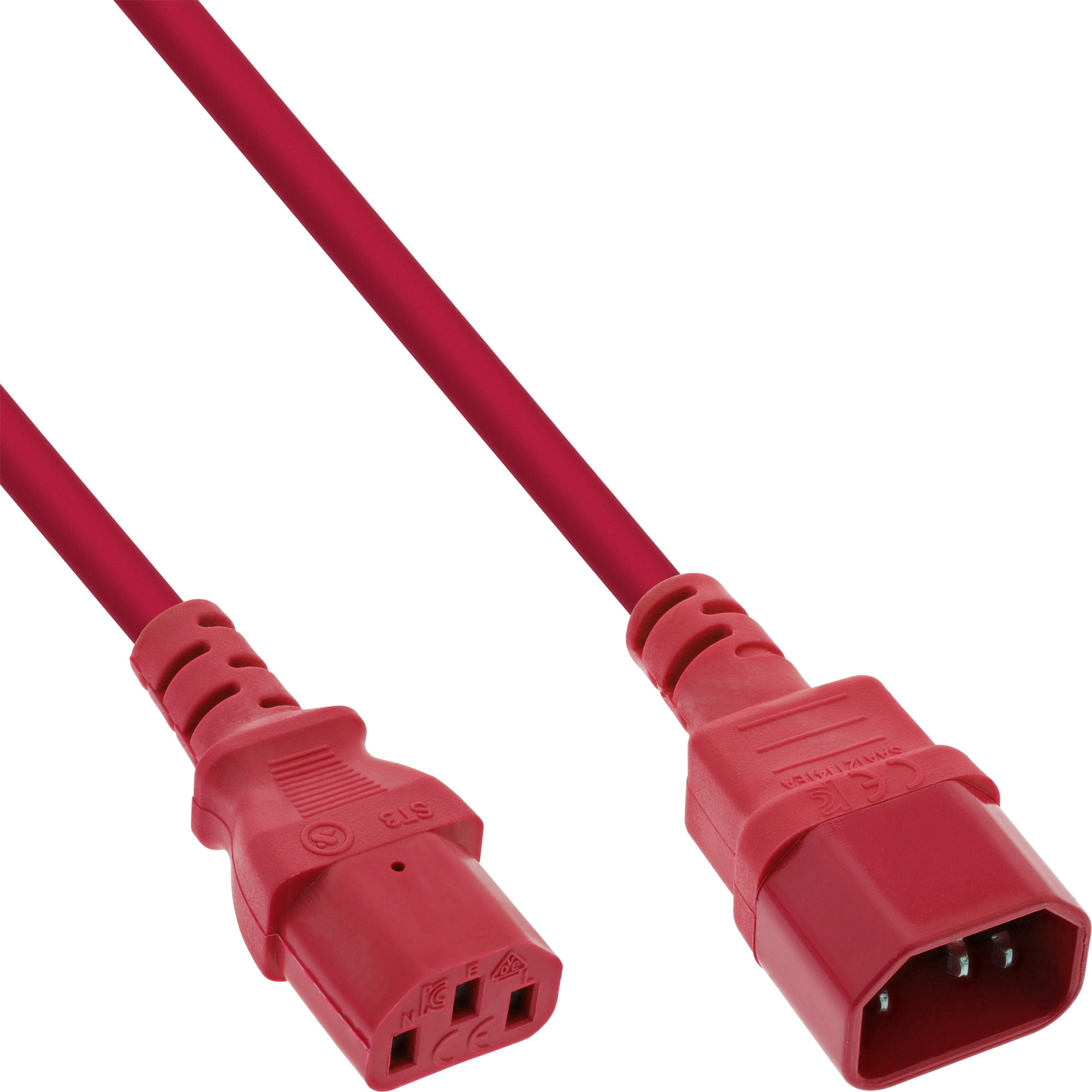InLine Prolunga per apparecchio freddo - da C13 a C14 - rossa - 075 m InLine Prolunga elettrica, da C13 a C14, rosso, 0,75m
