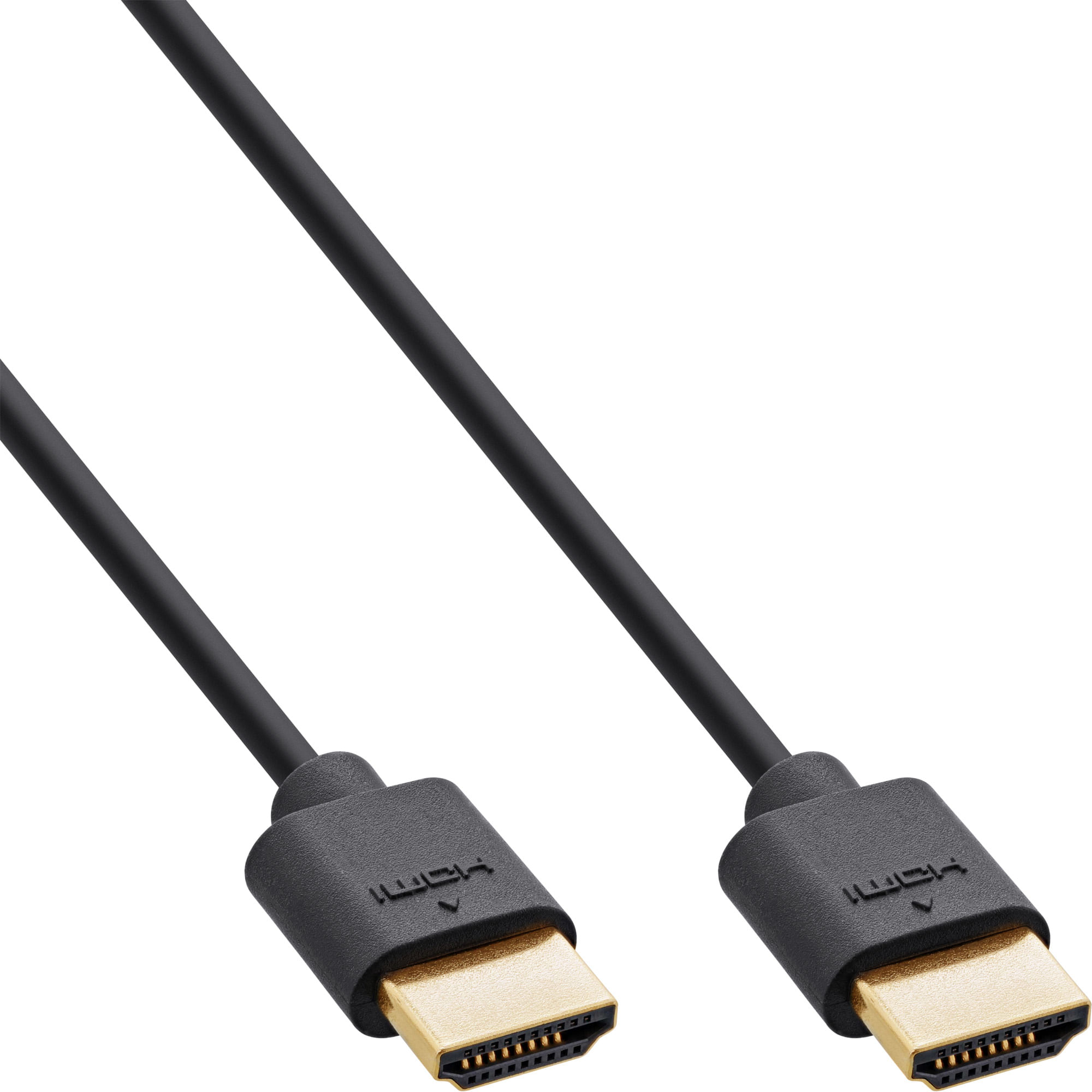 InLine Slim Cavo HDMI ad altissima velocità M/M 8K4K placcato oro nero 2m