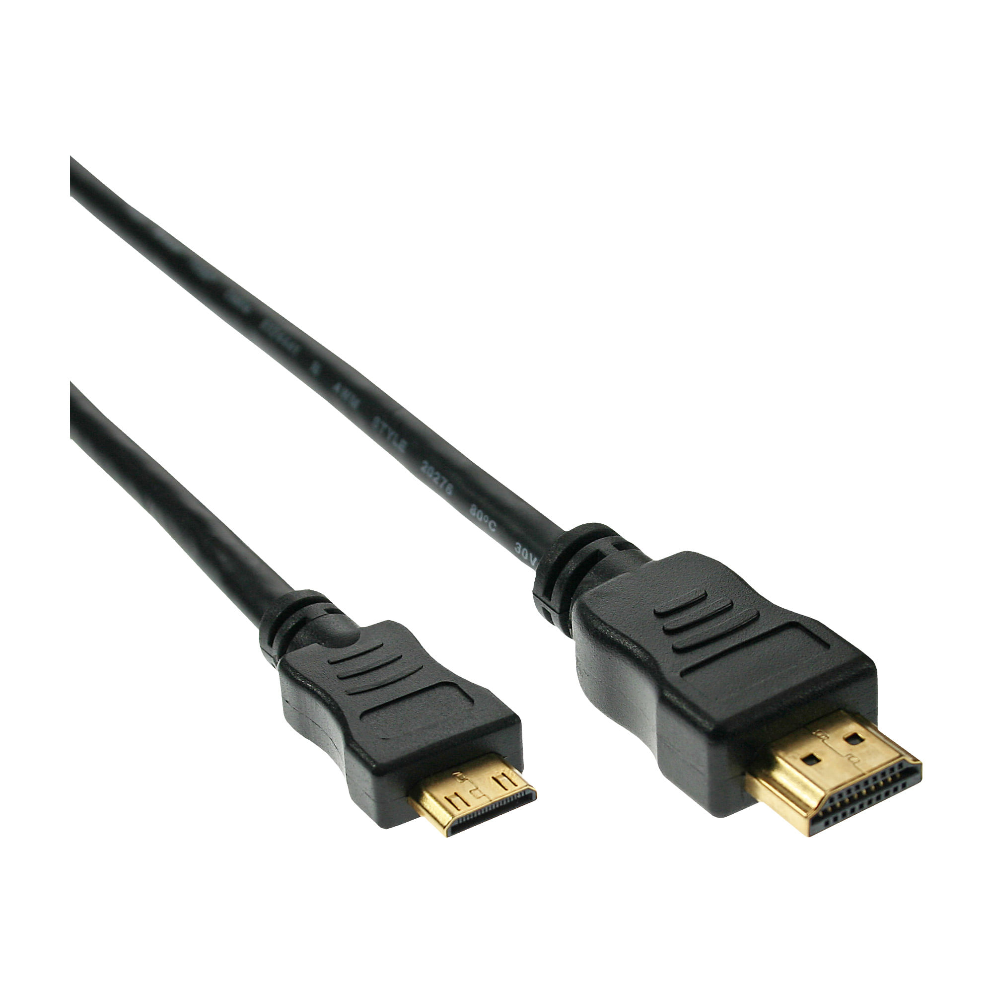 InLine Mini cavo HDMI ad alta velocità - Connettore da A a C - zincato cont. - nero - 0 -5m InLine Cavo Mini HDMI 1.3, A/C, 0,5m, 3D, dorato, nero, M-