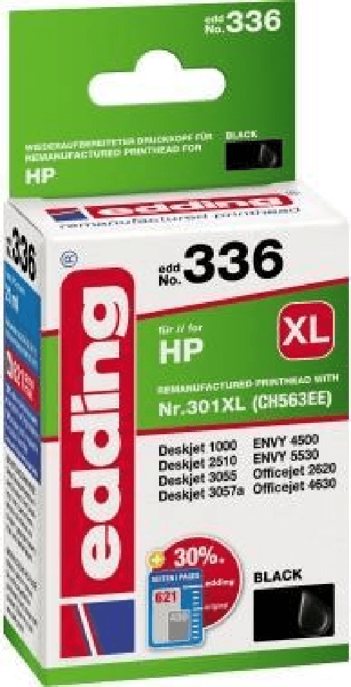 Edding cartuccia per stampante edding EDD-336 nera compatibile con HP 301XL (CH563EE) Edding EDD-336 cartuccia d'inchiostro 1 pz Compatibile Nero