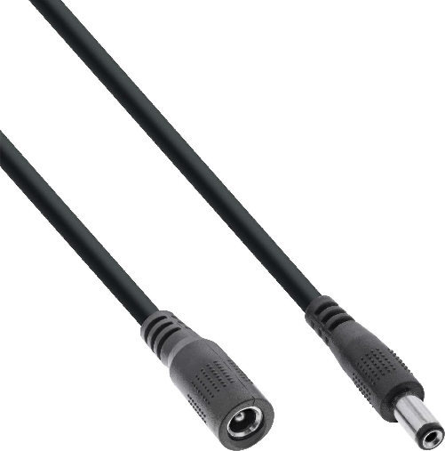 InLine Cavo di prolunga DC, maschio/femmina 5,5x2,5mm, AWG18, nero, 0,5m