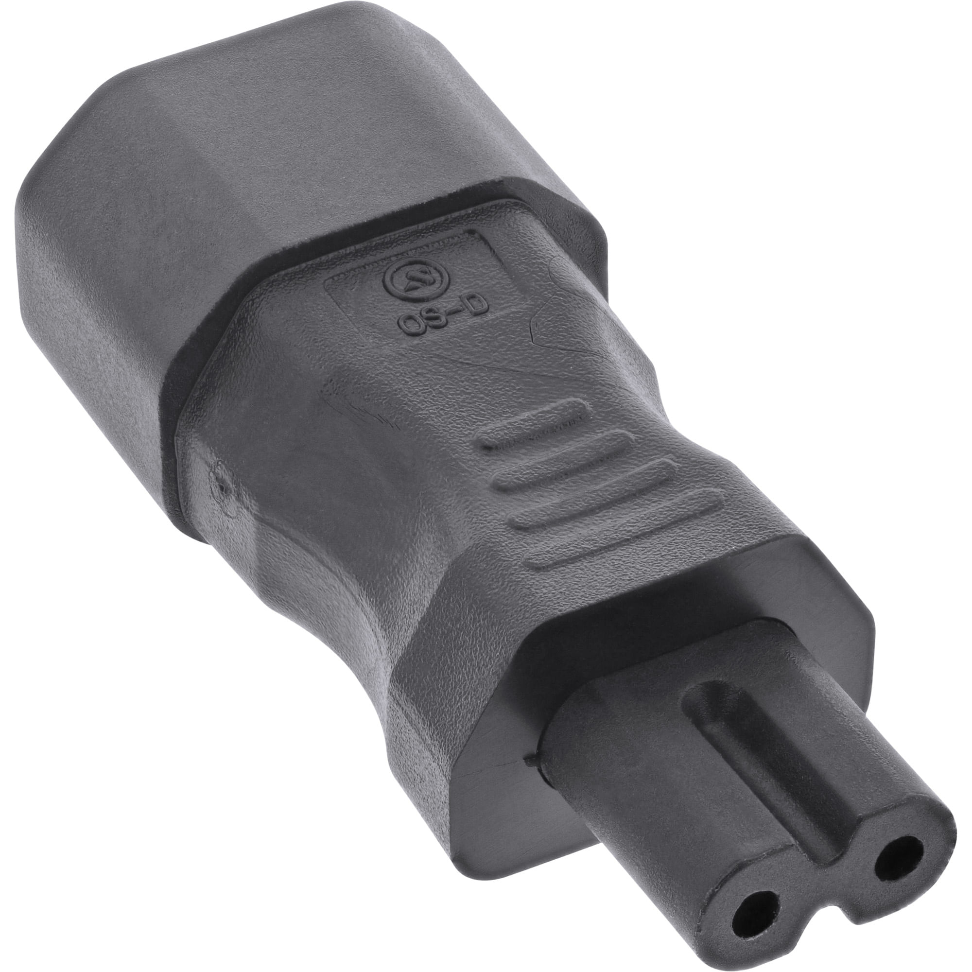 InLine Adattatore di rete IEC 60320 C14 - C7 - apparecchi freddi da 3 pin a 2 pin. InLine Adattatore di rete IEC 60320 C14 / C7, da 3 poli a 2 poli