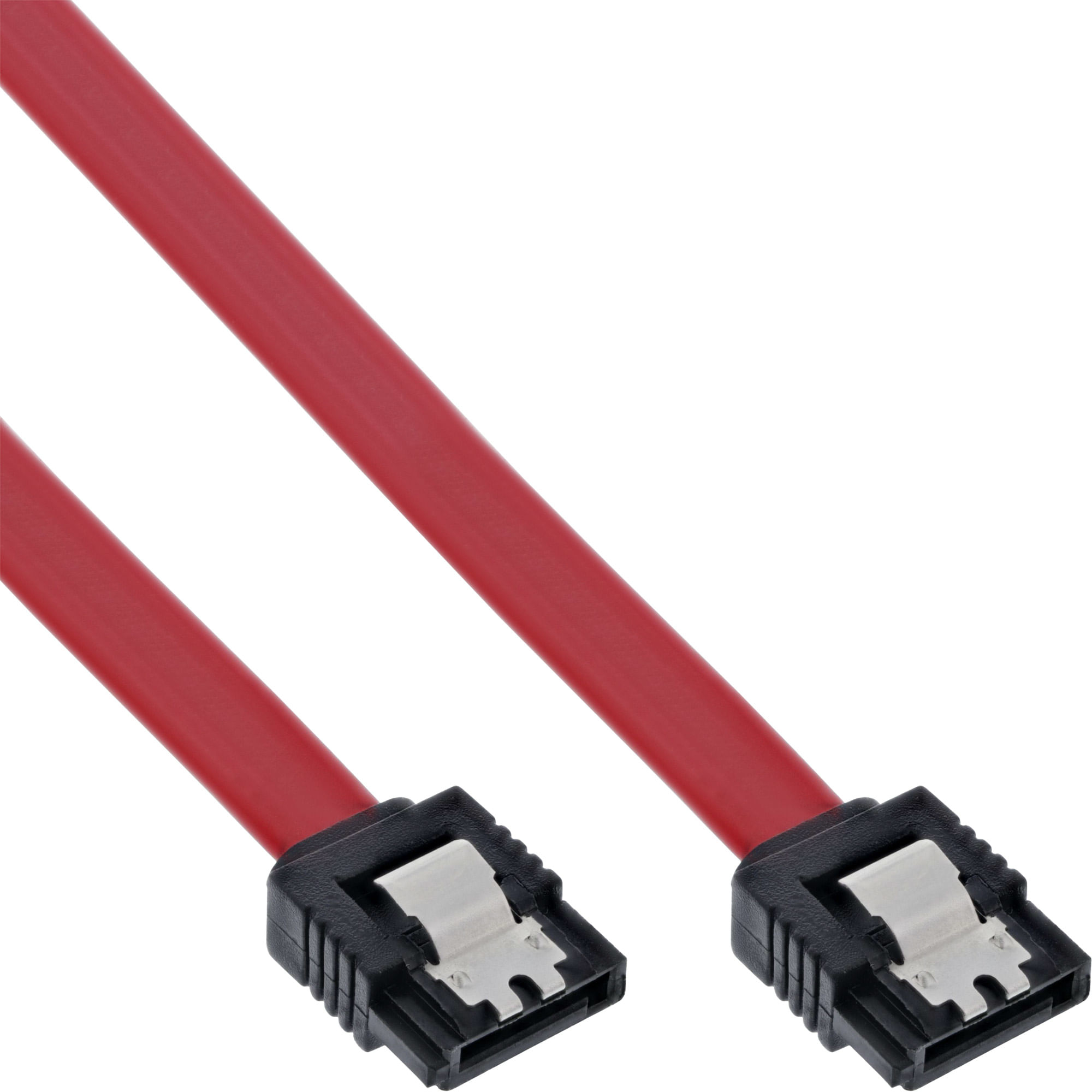 InLine Cavo SATA I (1,5Gb/s), SATA a SATA, 0.3m, rosso, chiusura a scatto