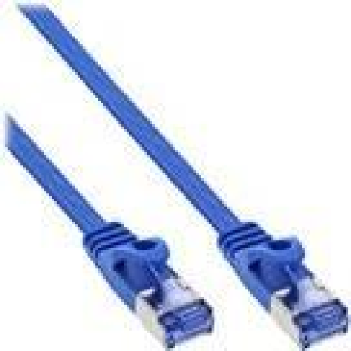 InLine Patch Cable flat, U/FTP, Cat.6A, blu, 0,5m