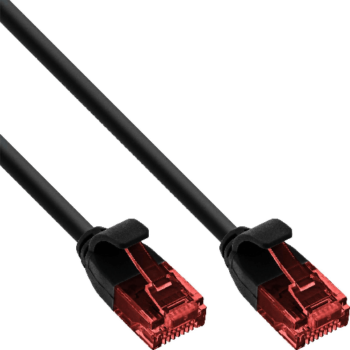 InLine Cavo patch Lan Slim, U/UTP, Cat.6, nero, 3m