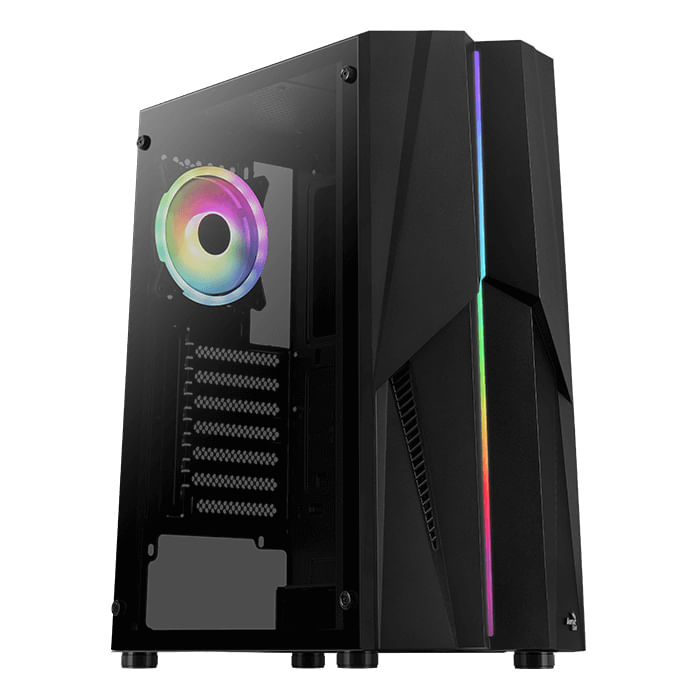 AeroCool Mecha ARGB Trn ATX Ingen strmforsyning Sort Aerocool Mecha-G-BK-v2 Midi Tower Nero