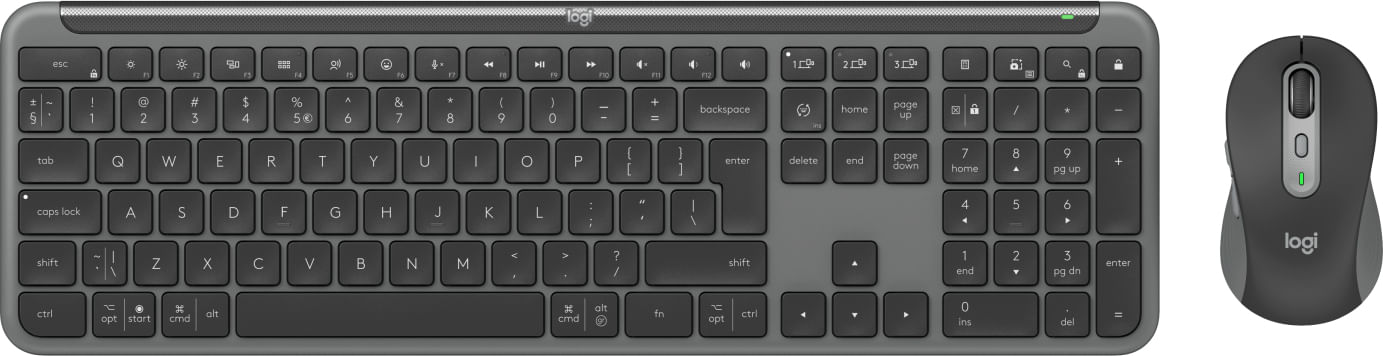 Logitech MK950 Signature Slim tastiera Mouse incluso Ufficio RF senza fili + Bluetooth QWERTY US International Grafite