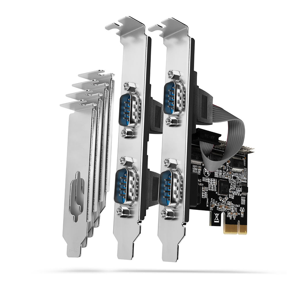 Axagon PCEA-PSN PCIe-Adapter mit 4x Seriell-Ports - ASIX AX99100 Chipsatz scheda di interfaccia e adattatore Interno RS-232