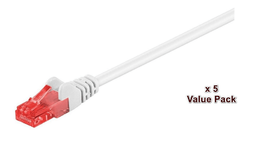Microconnect V-UTP615WVP cavo di rete Bianco 15 m Cat6 U/UTP UTP (U/UTP CAT6 15M White 5 PACK - 1 pcs. 5 pcs. in one ba Microconnect V-UTP615WVP cavo