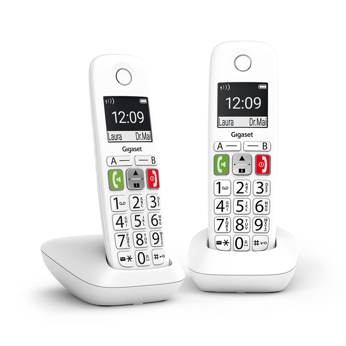 Gigaset E290 Duo Coppia Cordless DECT-GAP Senior Display 2'' Vivavoce Rubrica Bianco Gigaset E290 Duo Telefono analogico/DECT Identificatore di chiama