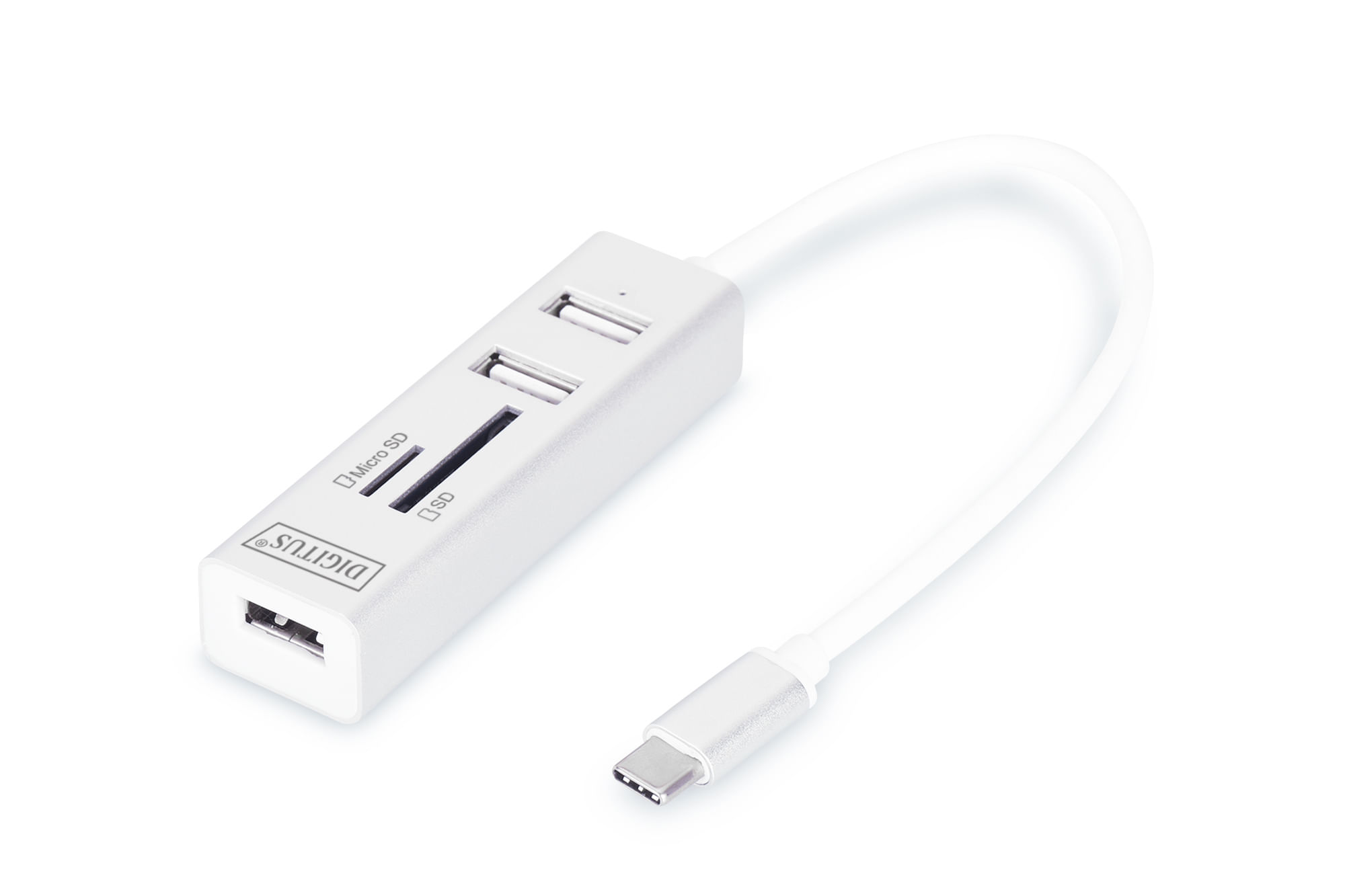 Digitus Hub Otg 3 Porte Tipo C Usb 2.0 Con Lettore Di Schede Digitus Digitus Hub a 3 porte USB Type-C OTG + Lettore di carte