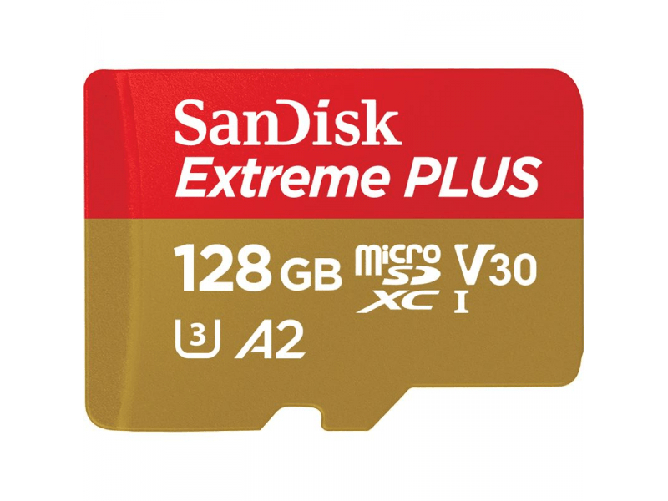 Sandisk EXTREME PLUS MICROSDXC 128GBSD - ADAPTER 200MB/S 90MB/S A2 C10 V3 SanDisk Extreme PLUS 128 GB MicroSDXC Classe 10