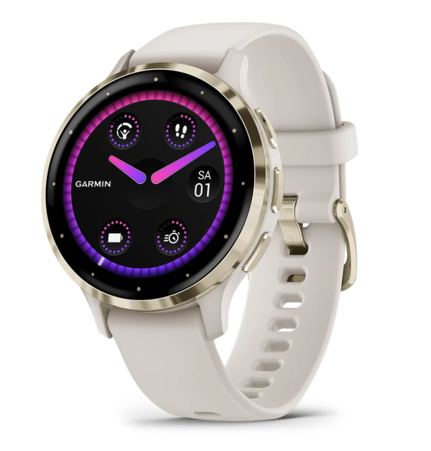 Garmin Venu 3S 3,05 cm (1.2") AMOLED 41 mm Digitale 390 x 390 Pixel Touch screen Oro, Avorio Wi-Fi GPS (satellitare)