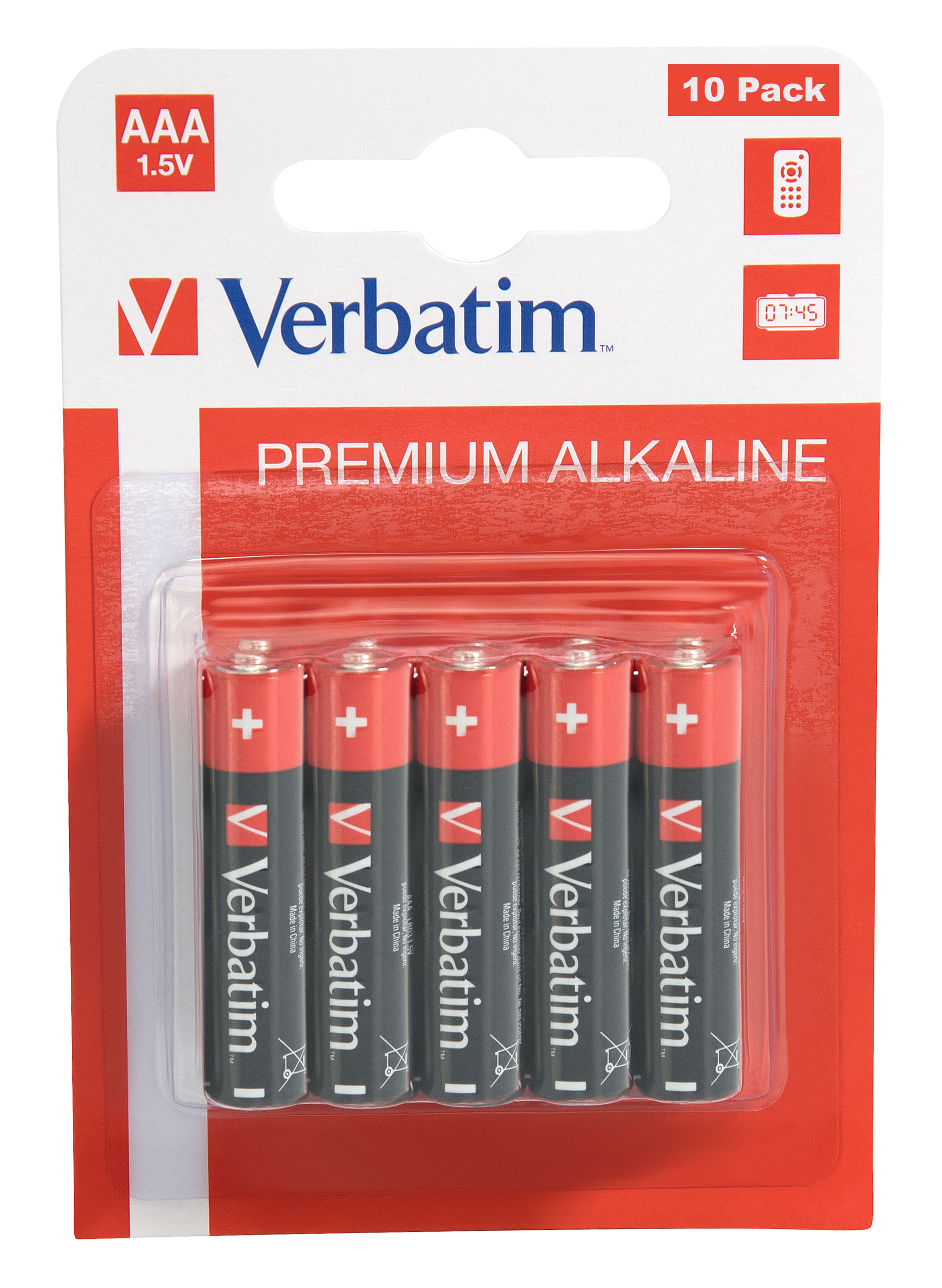 Verbatim Batterie alcaline AAA (VERBATIM AAA ALKALINE BATTERY - 10 PACK / LR03) Verbatim Batterie alcaline AAA