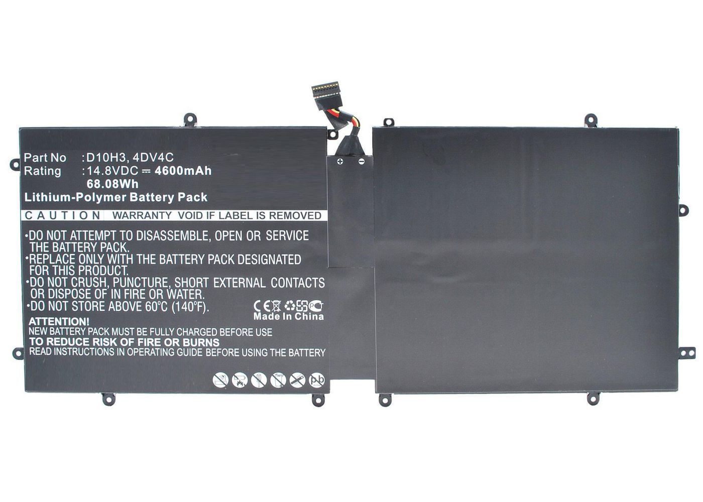 CoreParts MBXDE-BA0065 ricambio per laptop Batteria (Laptop Battery for Dell 68Wh - Li-Pol 14.8V 4600mAh Black - 68Wh Li CoreParts MBXDE-BA0065 ricamb