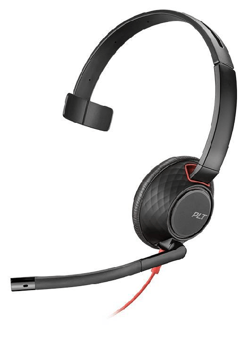 POLY Blackwire 5210 Auricolare Cablato A Padiglione Musica e Chiamate USB tipo A Nero Rosso (BLACKWIRE 5210 - USB-A Mono POLY Blackwire 5210 Auricolar