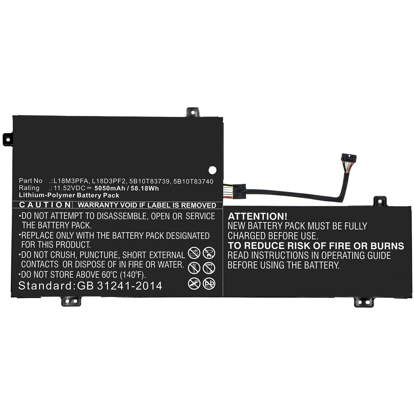 CoreParts MBXLE-BA0242 ricambio per laptop Batteria (Laptop Battery for Lenovo - 58.18Wh Li-Pol 11.52V 5050mAh - Black 5 CoreParts MBXLE-BA0242 ricamb