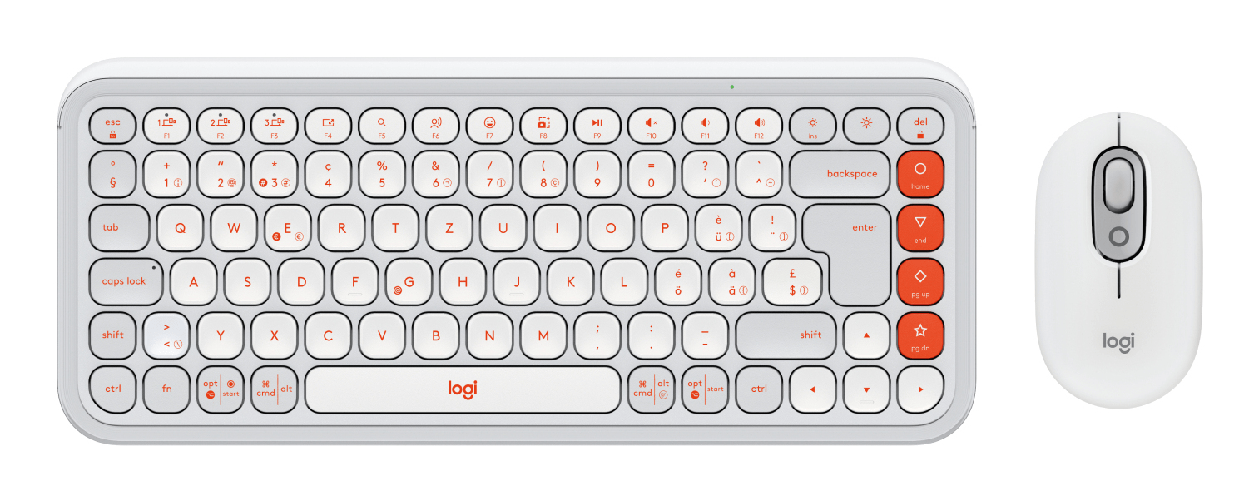 Logitech POP Icon Combo tastiera Mouse incluso Universale Bluetooth QWERTZ Svizzere Arancione Bianco