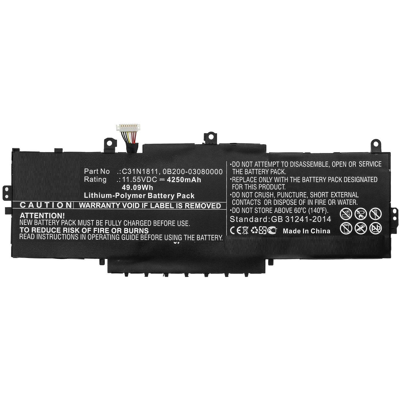CoreParts MBXAS-BA0248 ricambio per laptop Batteria (Laptop Battery for Asus - 49.09Wh Li-Pol 11.55V 4250mAh - Black 49. CoreParts MBXAS-BA0248 ricamb