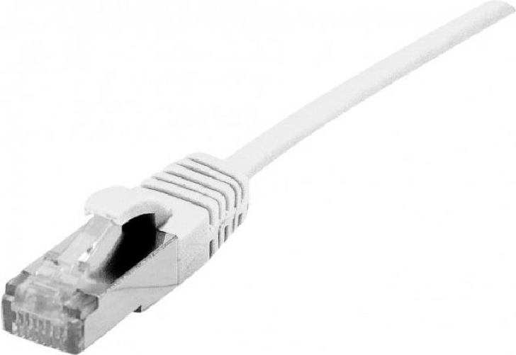 Dexlan Patchkabel Cat. 6A, S/FTP (PiMF), ultradünn, halogenfrei, mit Rastnasenschutz, weiß, 3