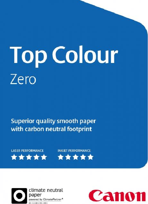 Canon Top Colour Zero FSC. Empfohlene Nutzung: Laser-/Inkjet-Druck, Papiergröße: A3 (297x420 mm)