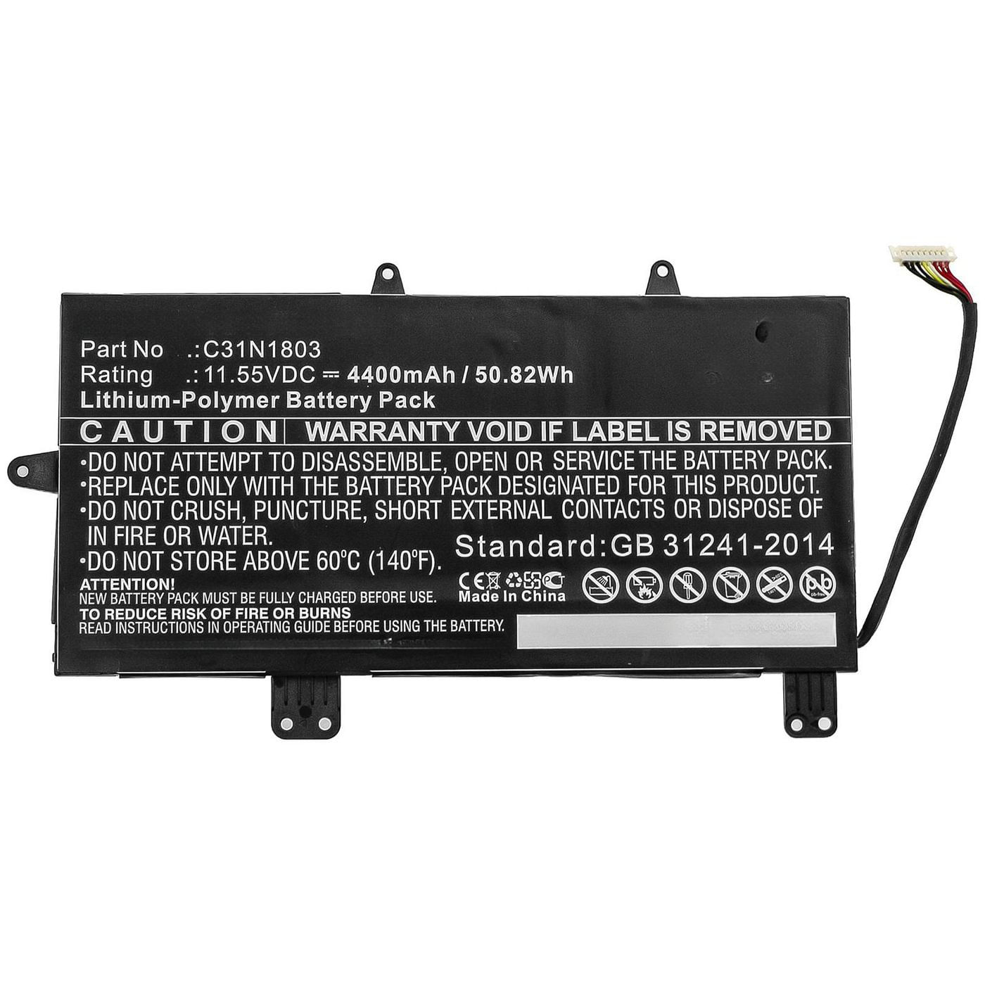 CoreParts MBXAS-BA0284 ricambio per laptop Batteria (Laptop Battery for Asus - 50.82Wh Li-Polymer 11.55V - 4400mAh for A CoreParts MBXAS-BA0284 ricamb