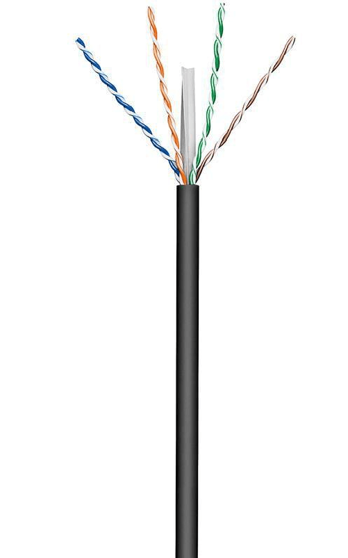 Microconnect 100m Cat6 cavo di rete Nero U/UTP UTP (U/UTP CAT6 Outdoor 100m Black - Solid AWG 23/1 CCA Jacket PE - With Microconnect KAB023-100 cavo d