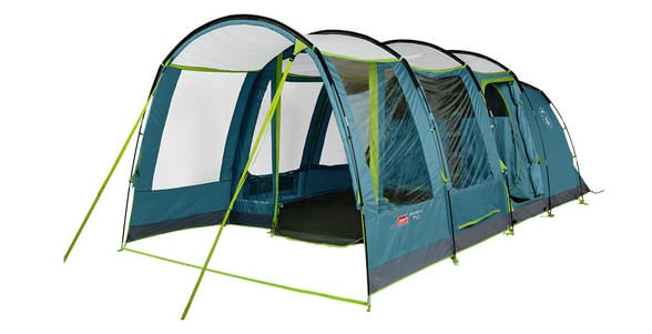 The Coleman Company Tenda a tunnel familiare Castle Pines 4L BlackOut blu verde chiaro con ampio portico Coleman Pines Tenda a tunnel